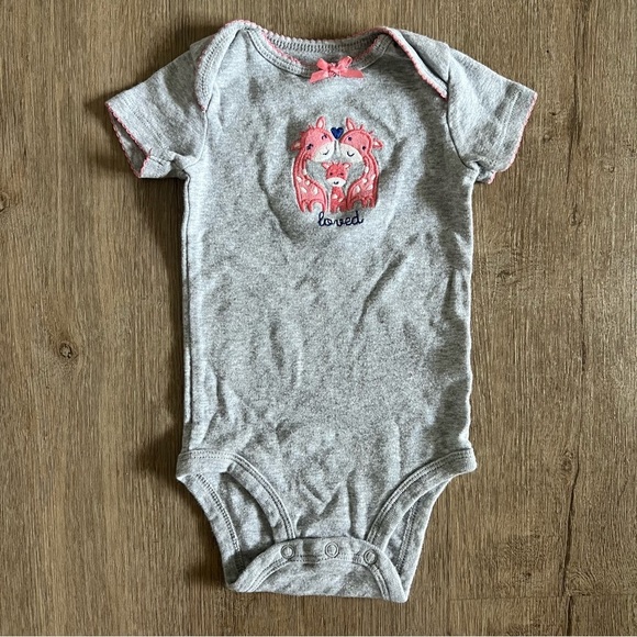 Baby Girl Bodysuit & Shorts Outfit Lot - 6M – Giraffe Theme - Picture 2 of 11